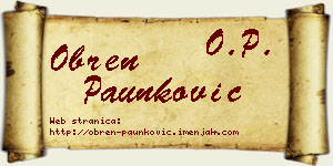 Obren Paunković vizit kartica